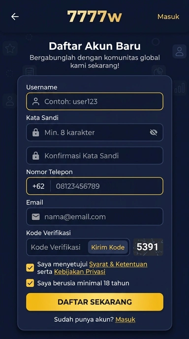 Cara Mudah Daftar Akun 7777w untuk Pengguna Android
