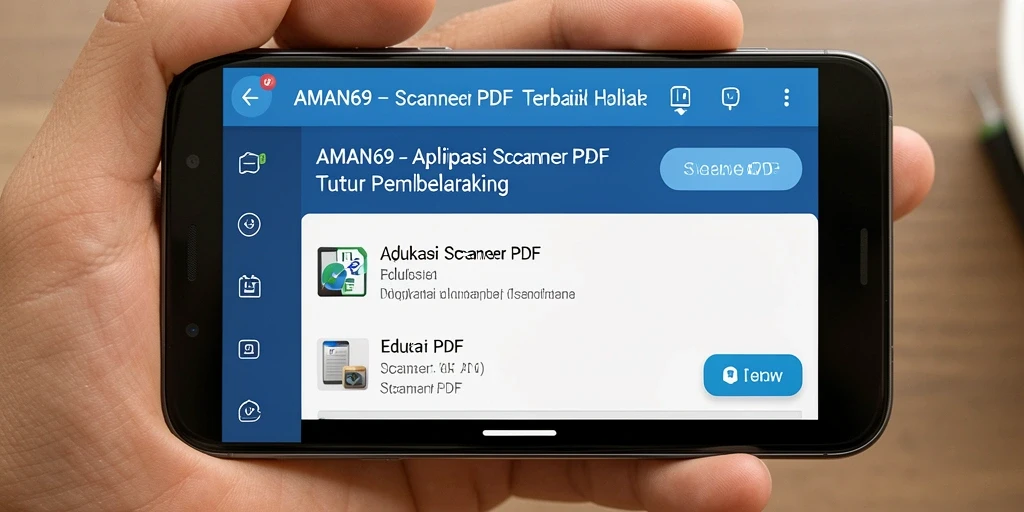 Antarmuka pengguna AMAN69 saat melakukan pemindaian PDF.