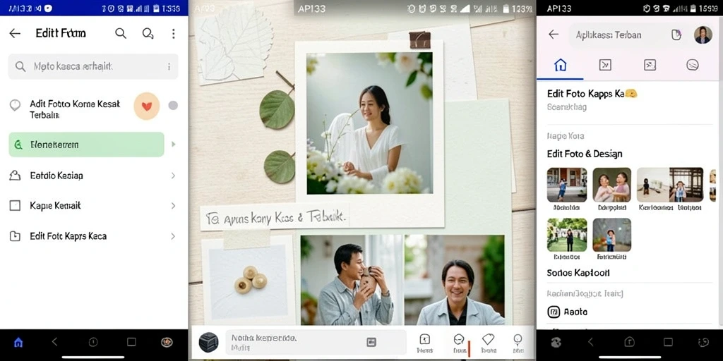 Screenshot antarmuka aplikasi Edit Foto Kertas Kaca API33 yang menarik.