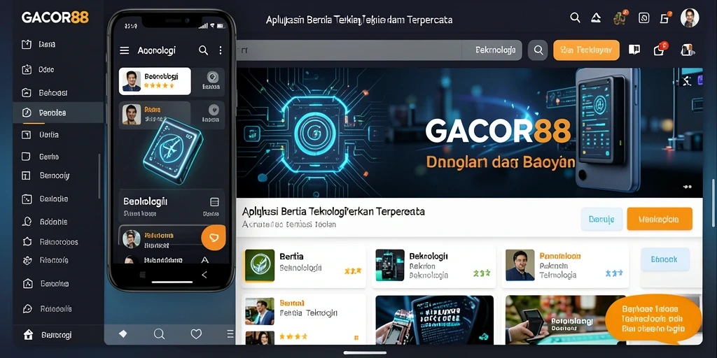 Tampilan antarmuka aplikasi GACOR88 yang modern dan user-friendly.