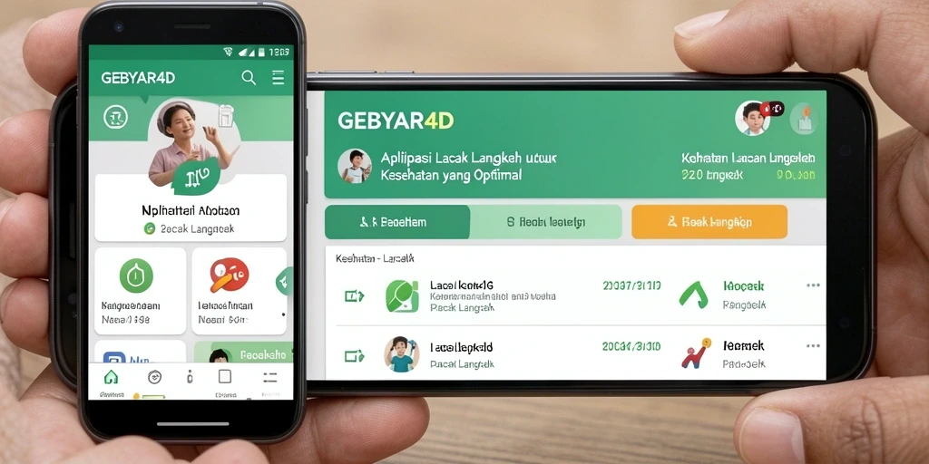 Tampilan aplikasi GEBYAR4D yang menampilkan fungsi Lacak Langkah.