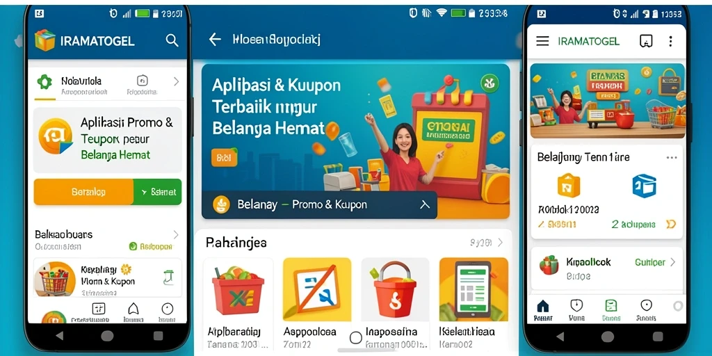 Tampilan antarmuka IRAMATOGEL dengan berbagai pilihan kupon menarik.