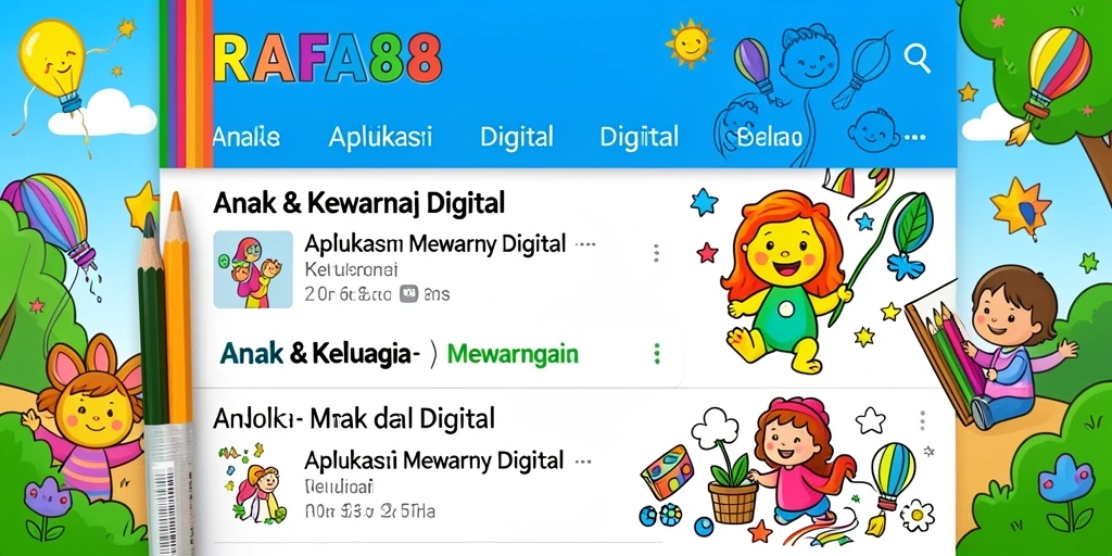 Gambar antarmuka aplikasi RAFA88 dengan fitur mewarnai digital.