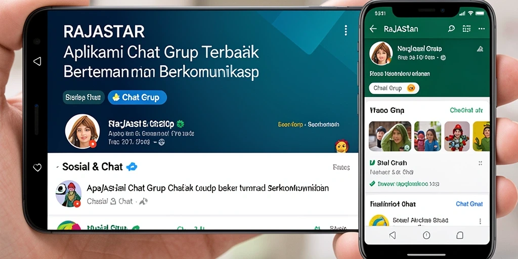 Tampilan antarmuka aplikasi Chat Grup RAJASTAR yang interaktif dan user-friendly.