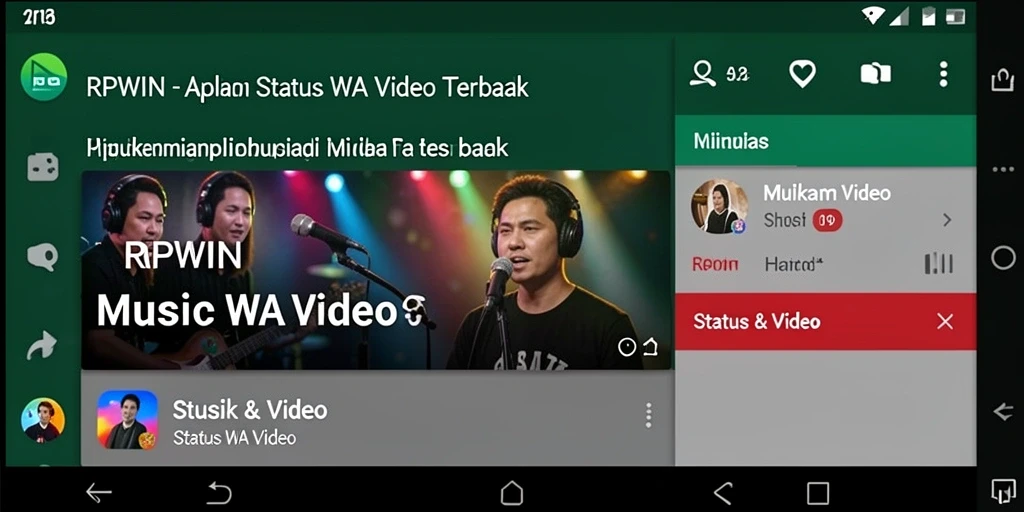 Antarmuka sederhana RPWIN untuk status WA Video.